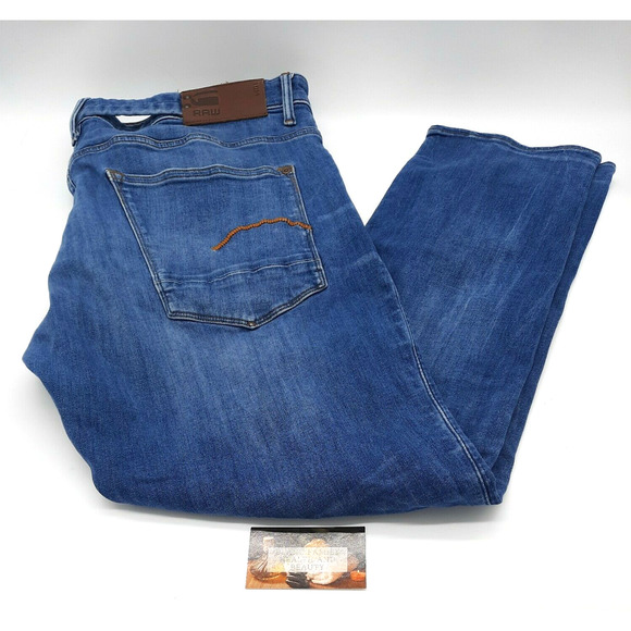 G-Star Other - Raw G Star Men 33 x 31 Radar Straight Tapered Jeans Button Fly Adjust Waist Blue